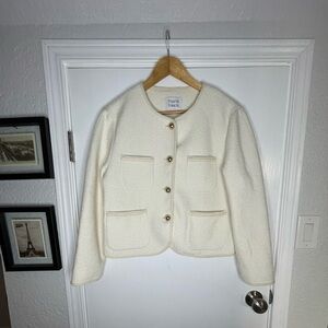 Tweed Jacket by International Designer VOCAVACA Wool Blazer
